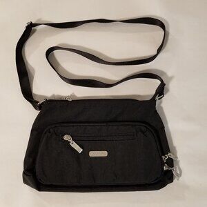Baggallini - Crossbody - Multi-Pocket Travel Purse / Bag - Black with Silver